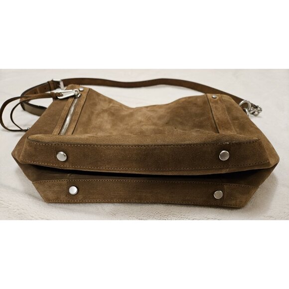 Rebecca Minkoff Suede Hobo Bag, Brown Pre-owned Authentic 100% Leather - Picture 6 of 16